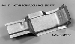 57-58 Ford Car, Edsel, Ranchero, Fairlane3rd Row Front Floor Brace, (Left), Die Stamped In 16 Gauge Steel