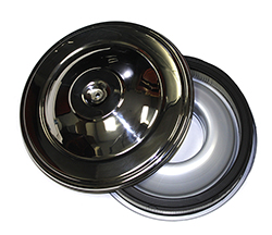 57 Ford Car Reproduction Air Cleaner With Polished Stainless Steel Top, Paper Filter Type Without Cork Seal