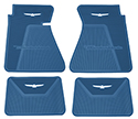 61-63 Front And Rear Floor Mats, Blue With White Emblem