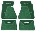 61-63 Front And Rear Floor Mats, Dark Green With White Emblem