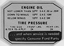 55-56 Engine Oil/Tire Pressure Decal