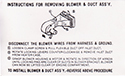 55-57 Heater Instructions Decal