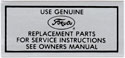58-64 Air Cleaner Service Decal