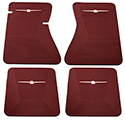 64-66 Front And Rear Floor Mats, Red With White Emblem
