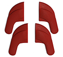 58-60 Seat Hinge Cover Set, Red