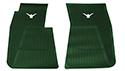 55-60 Front Floor Mats, Green With White Emblem
