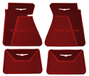 61-63 Front And Rear Floor Mats, Red With White Emblem