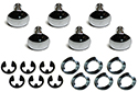 55-57 Chrome Soft Top Rivet Pins With Clips And Washers, 18 Pieces, 2 Sides
